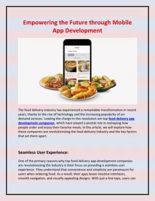 Revolutionizing Food Delivery App Development