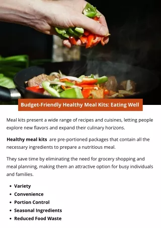 Budget-Friendly Healthy Meal Kits Eating Well