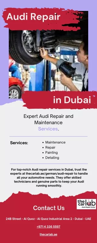 Audi Repair Dubai - Thecarlab.ae