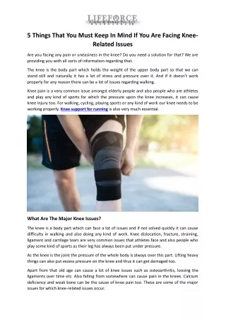 5 Things That You Must Keep In Mind If You Are Facing Knee-Related Issues