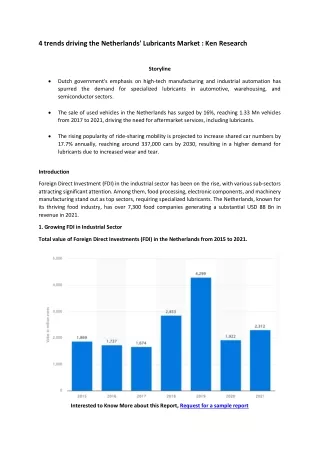 Netherland Lubricant Market Outlook to 2027: Ken Research