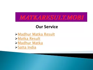 Madhur Matka Result