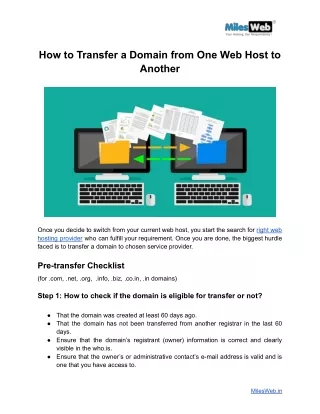How to Transfer a Domain from One Web Host to Another