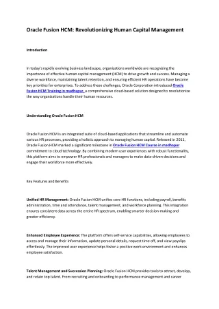Oracle Fusion HCM