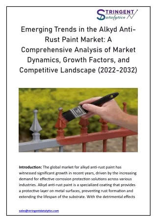 Global Alkyd Anti-Rust Paint Market