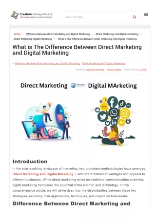 Difference Between Direct Marketing and Digital Marketing