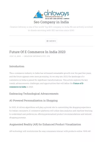 Future Of E Commerce In India 2023