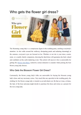 Who gets the flower girl dress