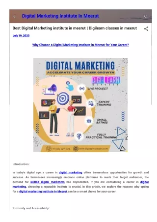 blog digital marketing institute in meerut