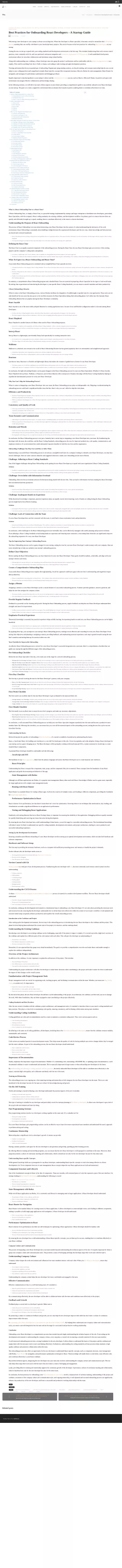 Best Practices for Onboarding React Developers - A Startup Guide