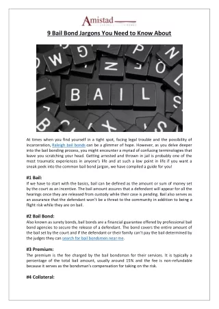 9 Bail Bond Jargons You Need to Know About