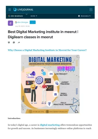 live journal digital marketing institute in meerut