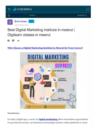 live journal digital marketing institute in meerut