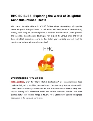 HHC EDIBLES_ Exploring the World of Delightful Cannabis-Infused Treats