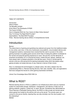 Remote Gaming Server (RGS): A Comprehensive Guide | GammaStack