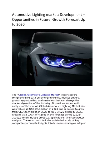 Automotive Lighting market