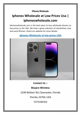 Iphones Wholesale at Low Prices Usa Iphoneswholesale