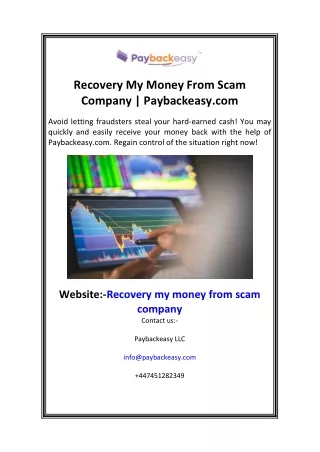 Recovery My Money From Scam Company Paybackeasy.com