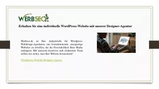 Erhalten Sie eine individuelle WordPress-Website mit unserer Designer-Agentur