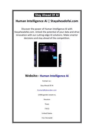 Human Intelligence Ai  Stayaheadofai.com