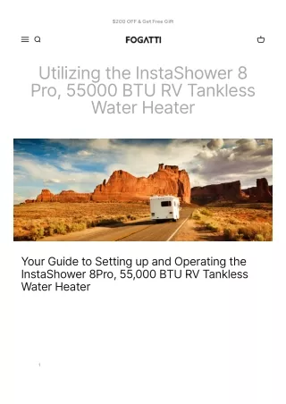 Installing The InstaShower 8Pro, 55,000 BTU RV Tankless Water Heater