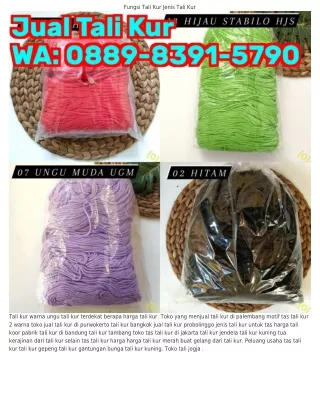 088ᑫ•83ᑫl•57ᑫ0 (WA) Tali Kur Terbuat Dari Bahan Apa Tali Kur Tas