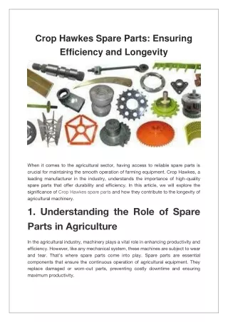 Crop Hawkes Spare Parts Ensuring Efficiency and Longevity