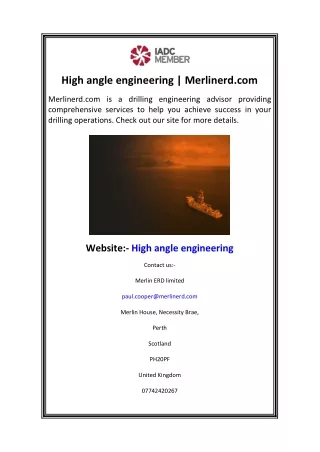 High angle engineering  Merlinerd.com