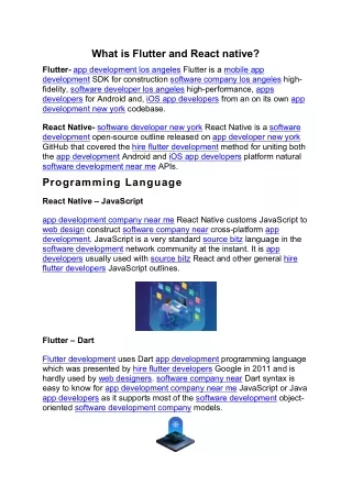 What is Flutter and React native