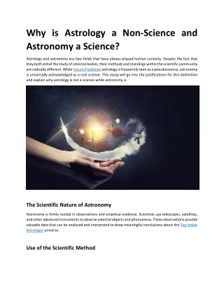 Why is Astrology a Non-Science and Astronomy a Science?