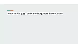 429 too many requests error