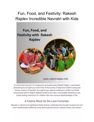 Fun, Food, and Festivity_ Rakesh Rajdev Incredible Navratri with Kids