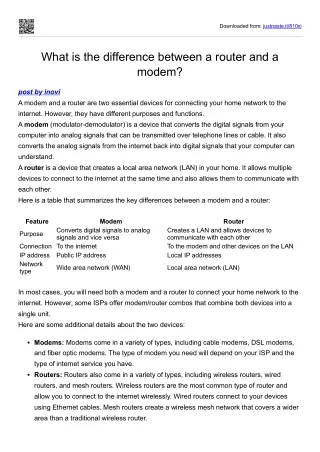 router and a Modem