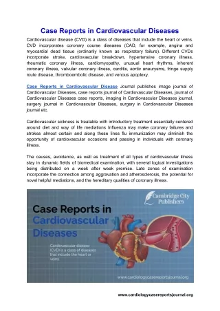 Case Reports in Cardiovascular Diseases