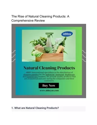 The Rise of Natural Cleaning Products_ A Comprehensive Review