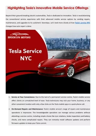 Highlighting Tesla's Innovative Mobile Service Offerings