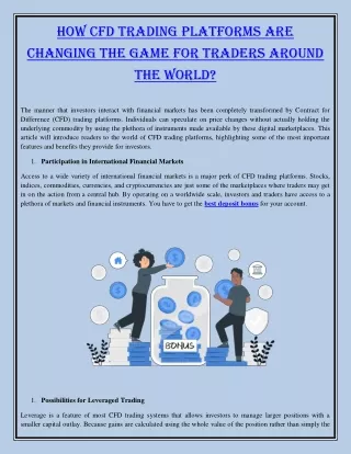 How CFD trading platforms are changing the game for traders around the world