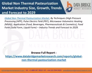 Global Non Thermal Pasteurization Market