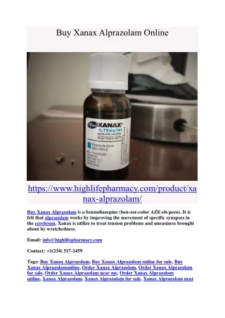 Buy Xanax Alprazolam Online