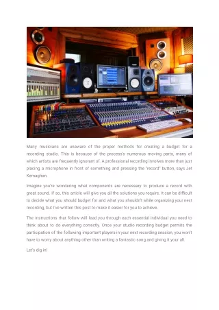 Jet Kernaghan - Successful Studio Recording Tips