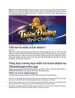 Chi tiet thong tin mien tru trach nhiem thienduongtrochoi app