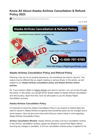 Know All About Alaska Airlines Cancellation amp Refund Policy 2023