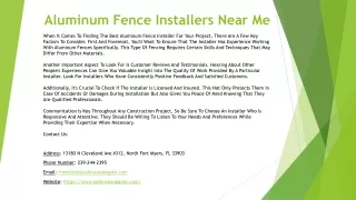 Aluminum Fence Installers Near Me