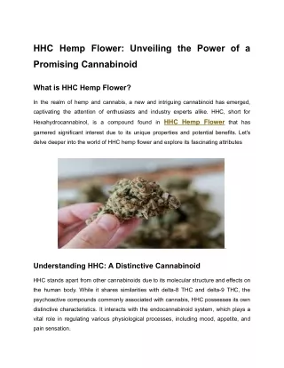 HHC Hemp Flower_ Unveiling the Power of a Promising Cannabinoid