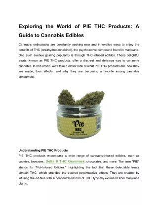 Exploring the World of PIE THC Products_ A Guide to Cannabis Edibles