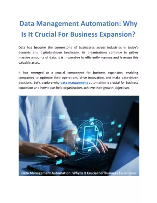 Data Management Automation: Why Is It Crucial For Business Expansion?