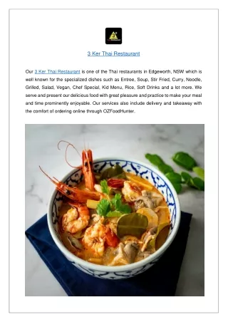 Up to 10% offer order now - 3 Ker Thai Restaurant