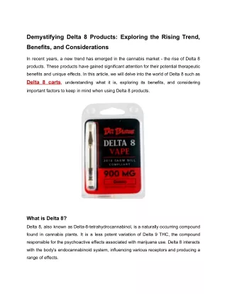 Demystifying Delta 8 Products_ Exploring the Rising Trend, Benefits, and Considerations