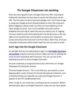 Fix Google Classroom not working (1)