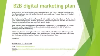 B2B digital marketing plan